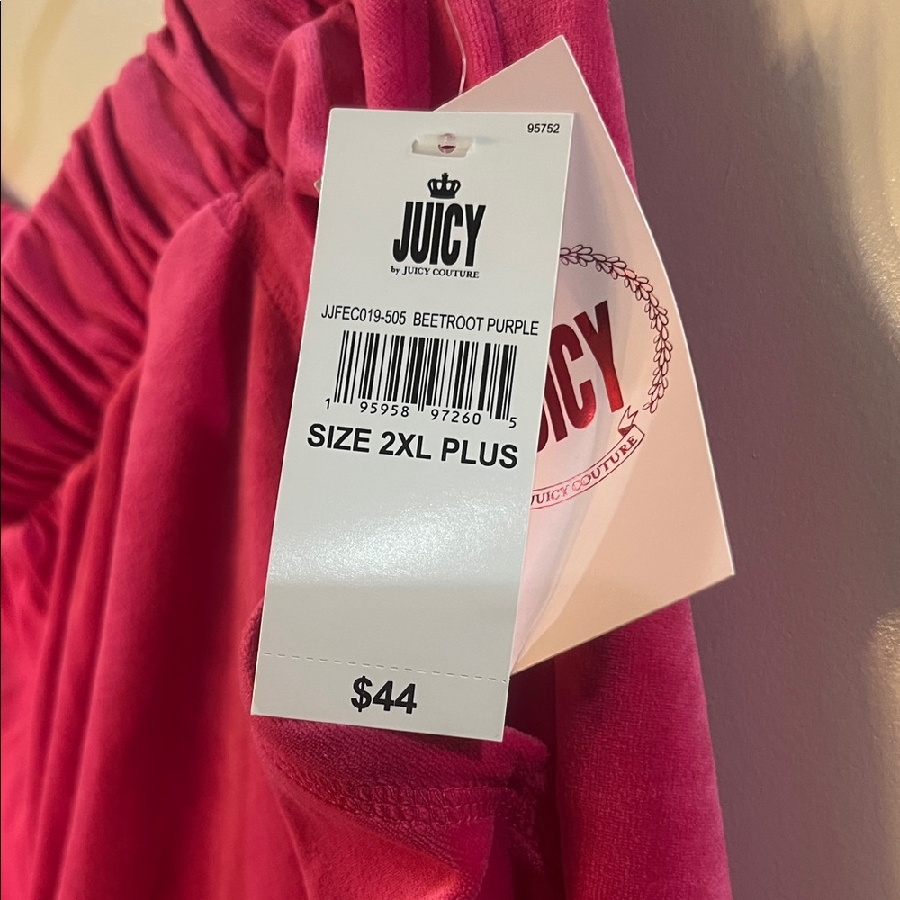 Girls 2X plus Juicy Couture pink Velour Pants - Picture 2 of 3